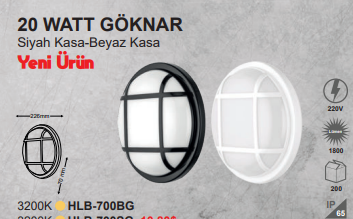 30W Göknar Beyaz Led Aplik 3000K - Elektrikciden