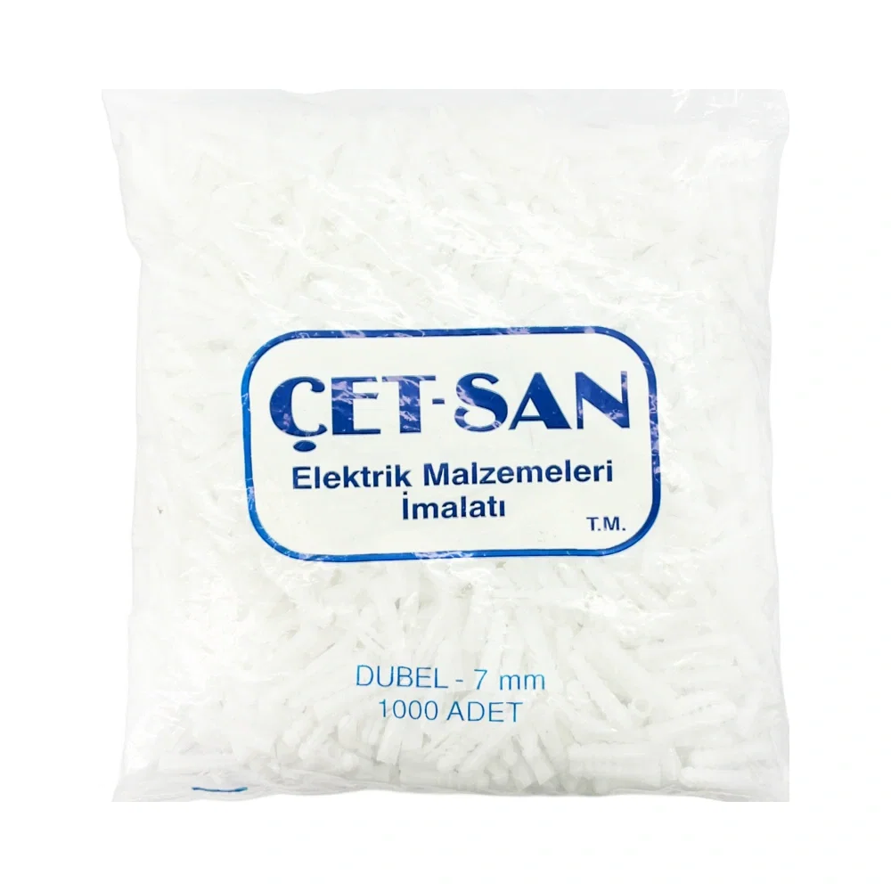 Çetsan 7mm Köşeli Dubel (1000'li Paket) - 1