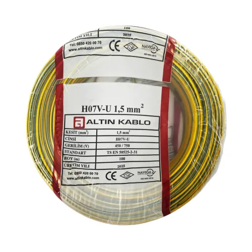 Altın 1,5 mm NYA Kablo-100m (Sarı/Yeşil) - Altın