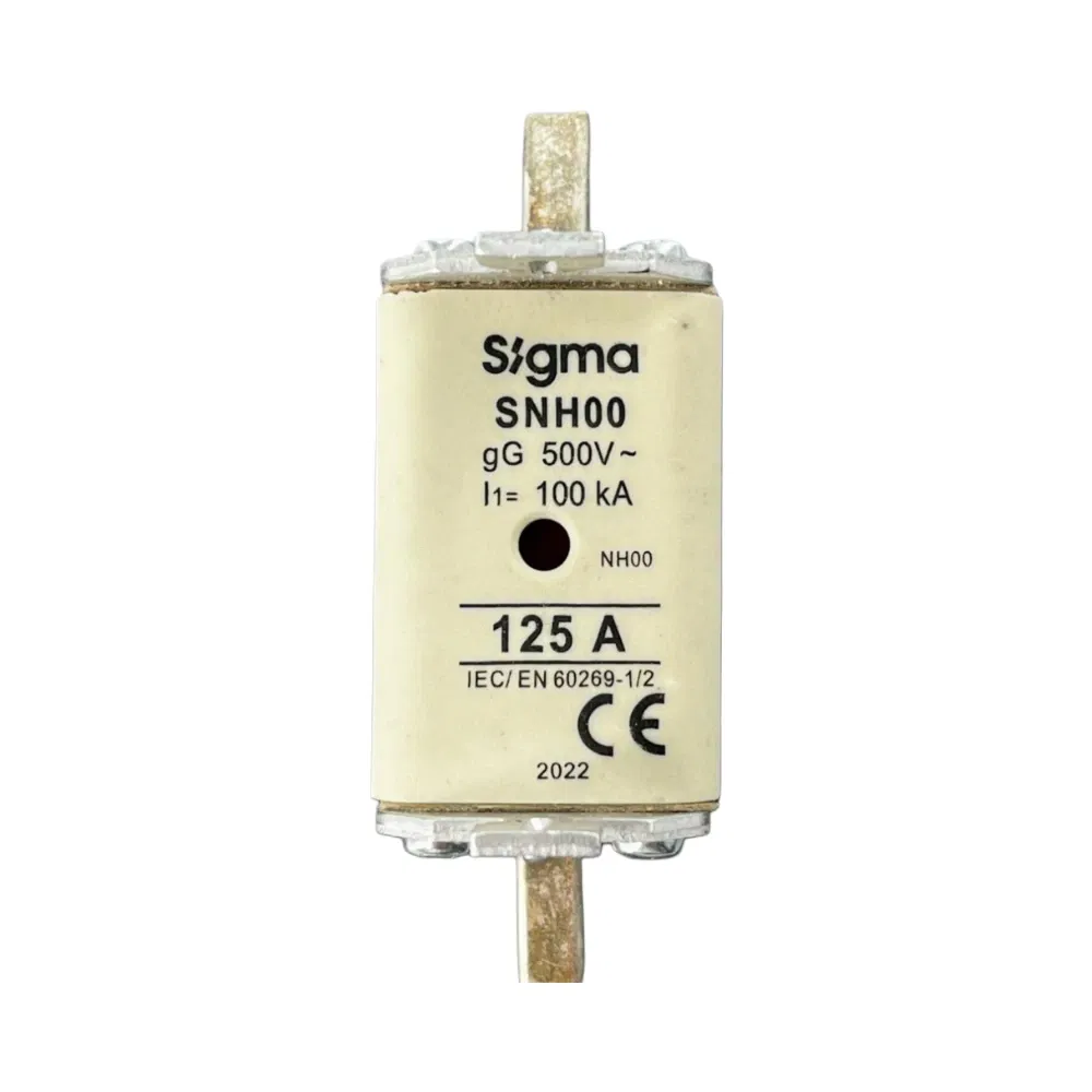 Sigma 125A NH00 Bıçaklı Sigorta Çift Göstergeli 120kA (Steatit Gövde) - 1