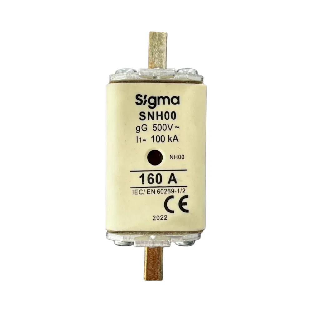 Sigma 160A NH00 Bıçaklı Sigorta Çift Göstergeli 120kA (Steatit Gövde) - 1