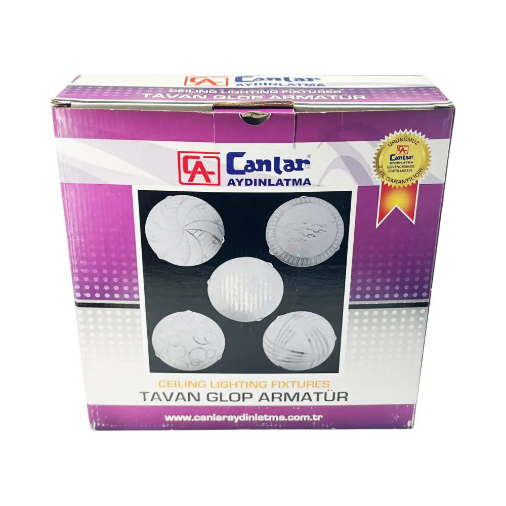 Canlar 25'lik 1xE27 Duylu Cam Tavan Glop Armatürü - 5