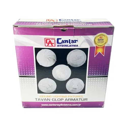 Canlar 30'luk 2XE27 Duylu Cam Tavan Glop Armatürü - 4