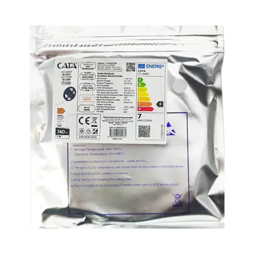 Cata 10 Çipli İç Mekan Silikonsuz Şerit Led-5m (Beyaz) CT-4480 - 4
