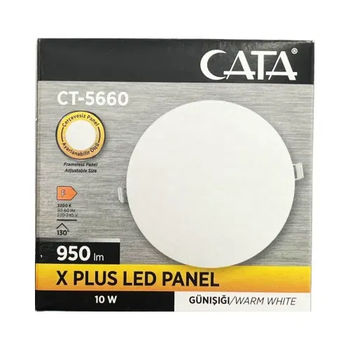 Cata 10W X-Plus Panel Led Armatür 3200K (Günışığı) CT-5660 - 5