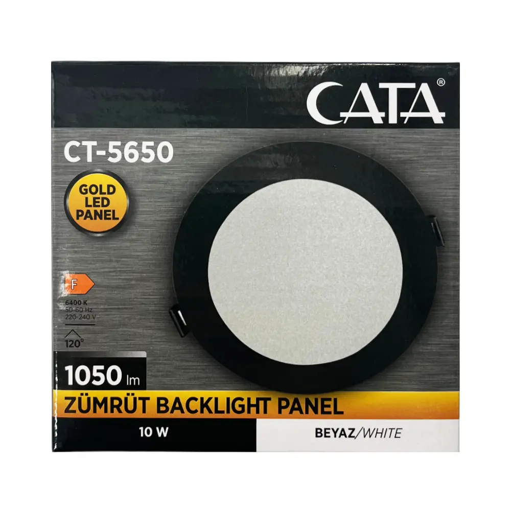 Cata 10w Zümrüt Backlight Panel Led Siyah Kasa Beyaz CT-5650SB - 4