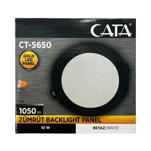 Cata 10w Zümrüt Backlight Panel Led Siyah Kasa Beyaz CT-5650SB - 4