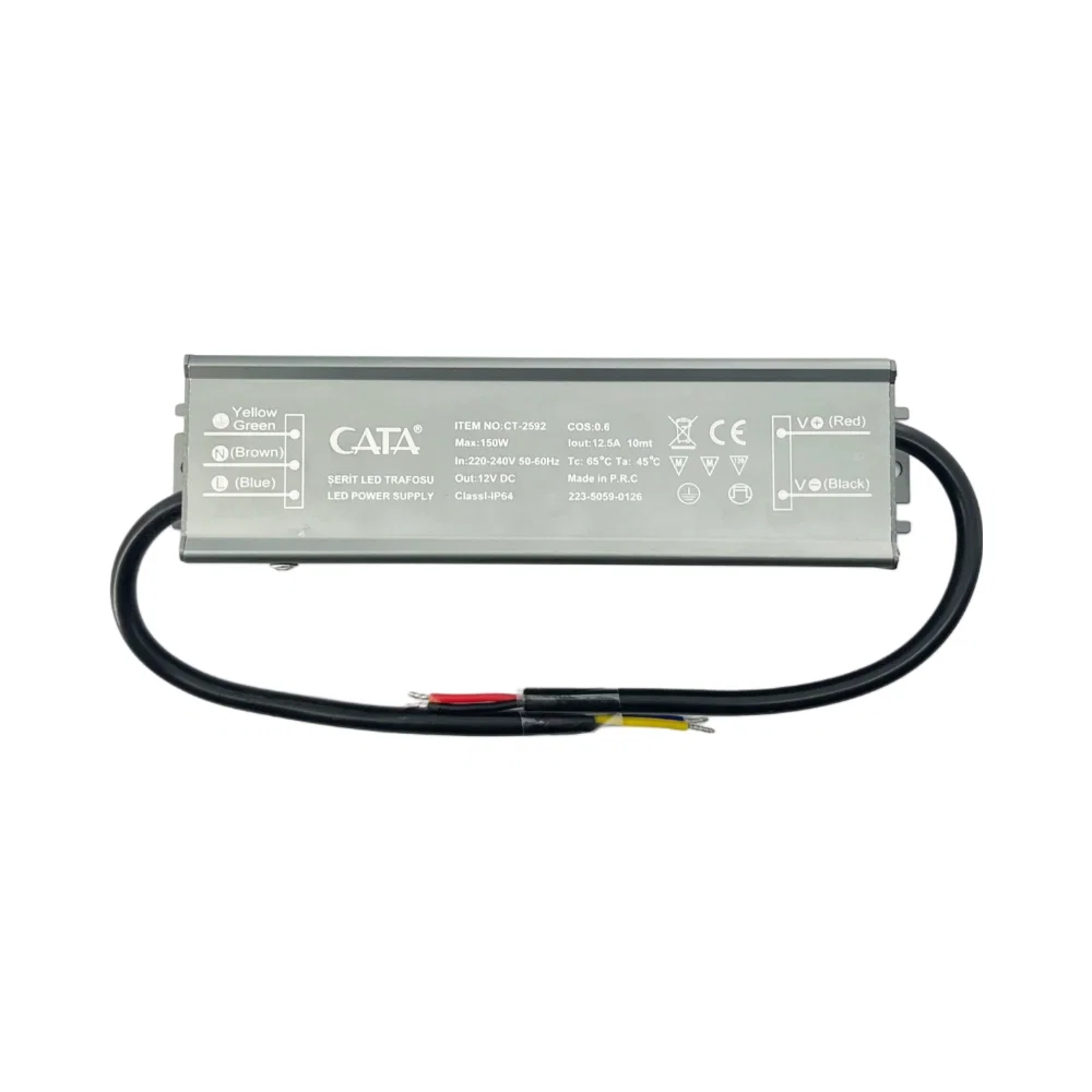 Cata 12,5A Süper Dış Mekan Led Trafosu 12V 150W CT-2592 - 2