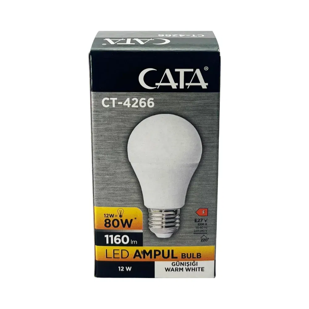 Cata 12W Led Ampul E-27 Duy 3000K (Günışığı) CT-4266G - 4