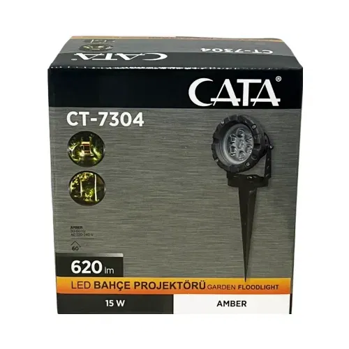 Cata 12W Power Led Kazıklı Bahçe Led Armatür (Amber) CT-7304A - 3