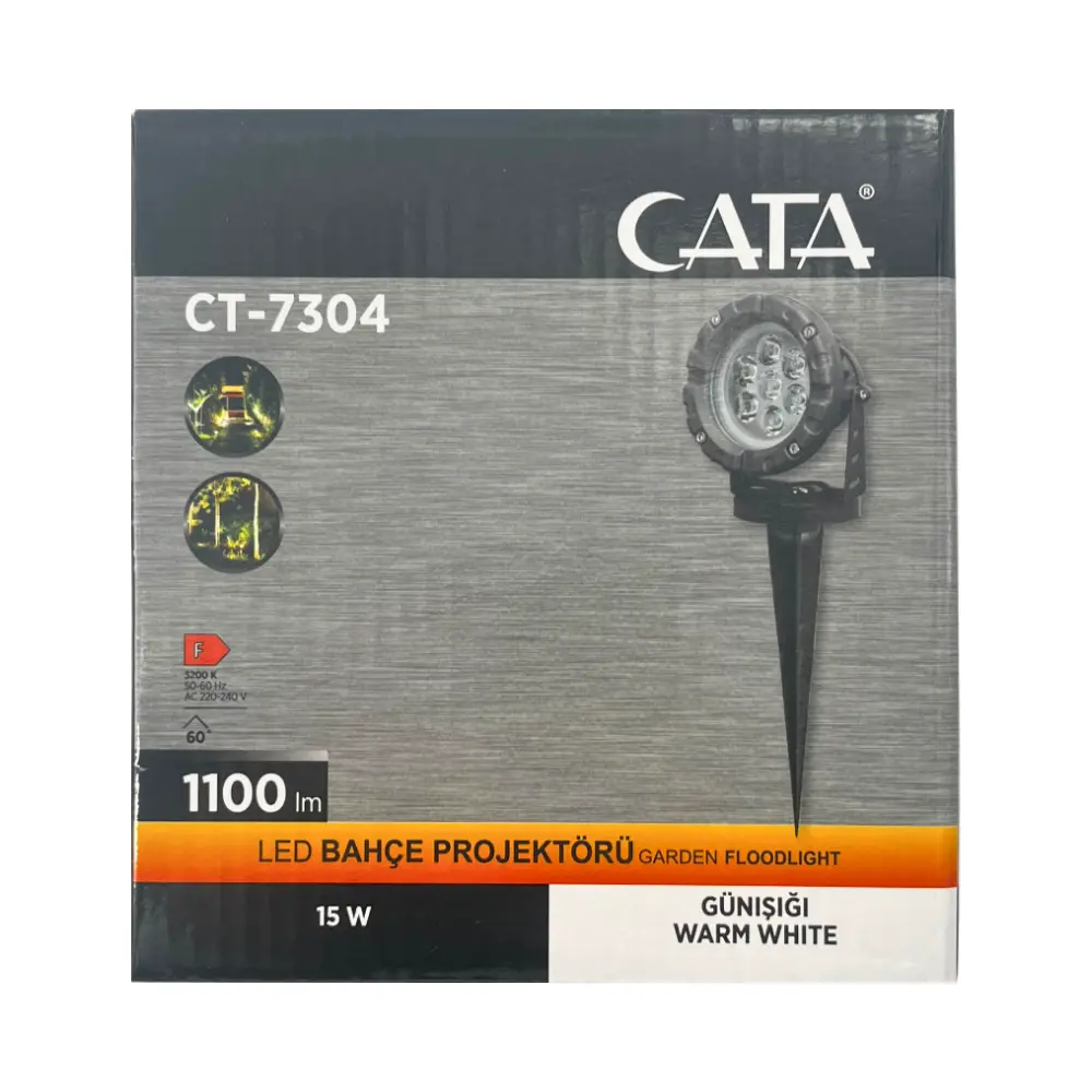 Cata 12W Power Led Kazıklı Bahçe Led Armatür (Günışığı) CT-7304G - 3