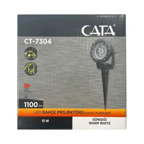 Cata 12W Power Led Kazıklı Bahçe Led Armatür (Günışığı) CT-7304G - 3