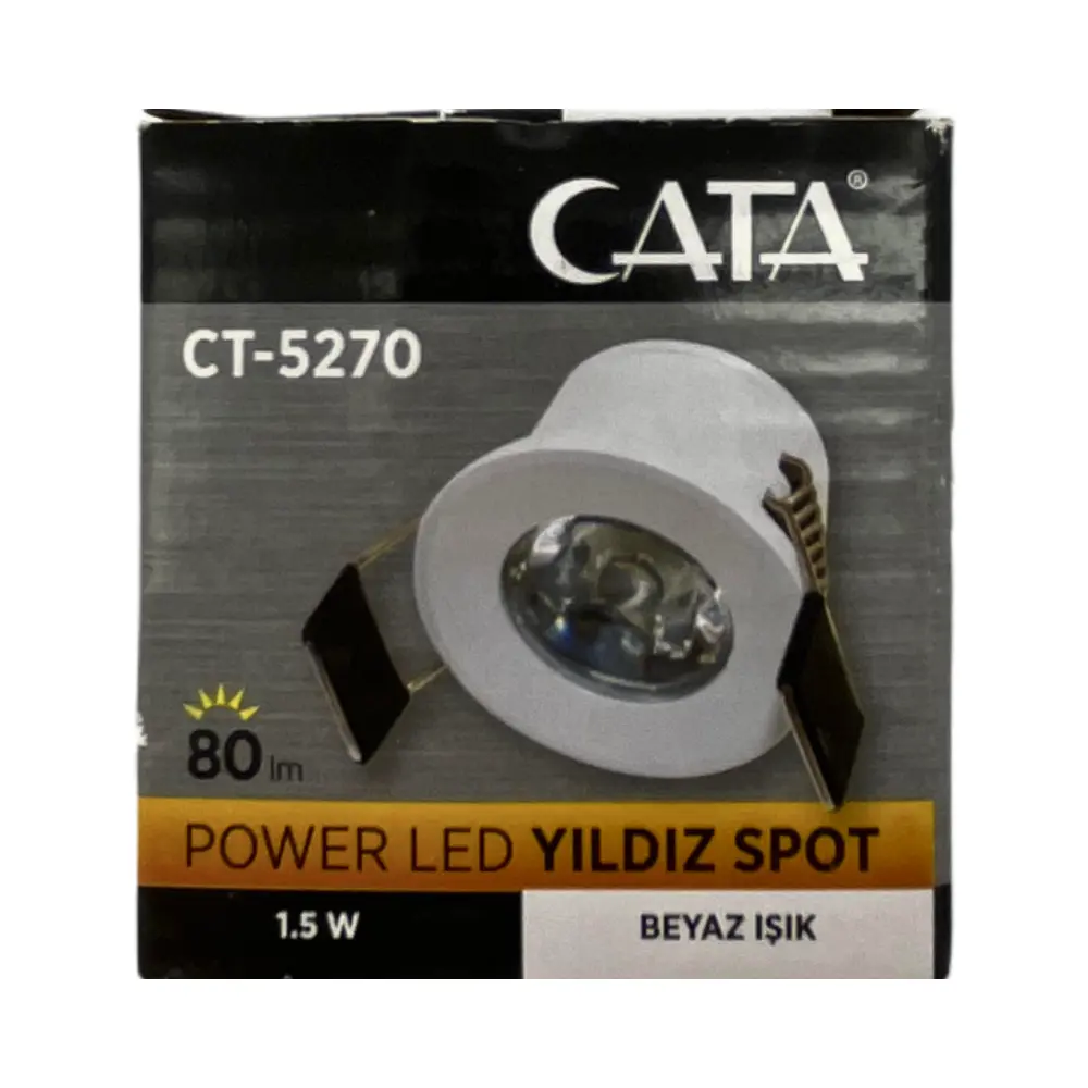 Cata 1,5W Beyaz Kasa Yıldız Led Spot 6500K (Beyaz) CT-5270B - 4