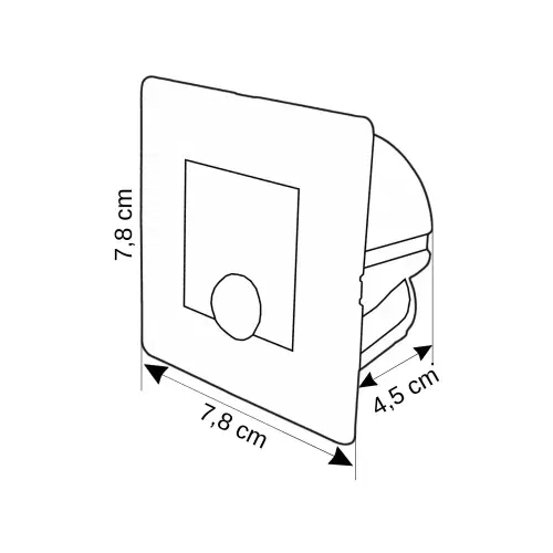 Cata 1,5W Kare Sensörlü Koridor Armatürü Beyaz (6500K)CT-5183B - 4