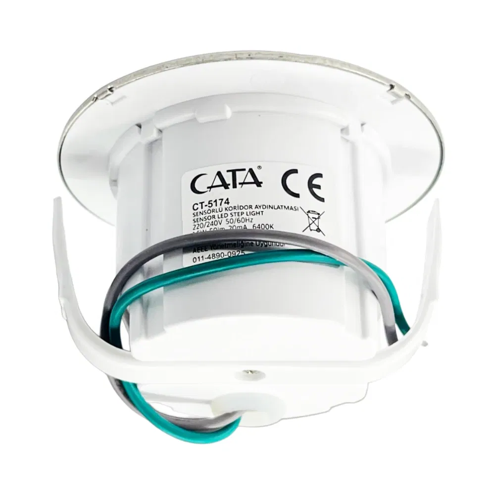 Cata 1,5W Yuvarlak Sensörlü Koridor Armatürü Beyaz (6500K)CT-5174B - 2