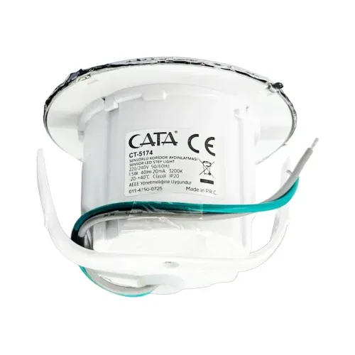Cata 1,5W Yuvarlak Sensörlü Koridor Armatürü Günışığı (3200K)CT-5174 - 3
