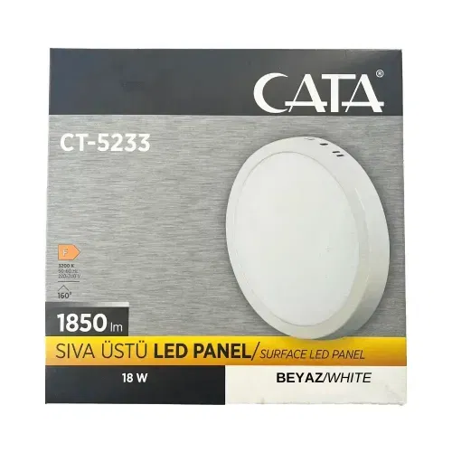 Cata 18W Sıvaüstü Yuvarlak Panel Led Armatür 6500K (Beyaz) CT-5233B - 4