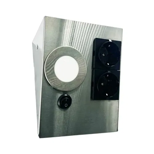 Cata 1W İnox Tezgah Altı 2'li Priz ve Spot Armatür Beyaz CT-5109B - 1