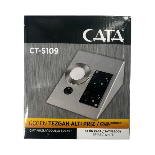 Cata 1W İnox Tezgah Altı 2'li Priz ve Spot Armatür Beyaz CT-5109B - 4