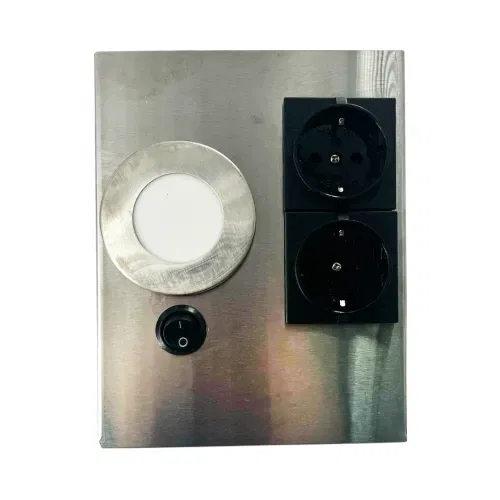 Cata 1W İnox Tezgah Altı 2'li Priz ve Spot Armatür Beyaz CT-5109B - 2