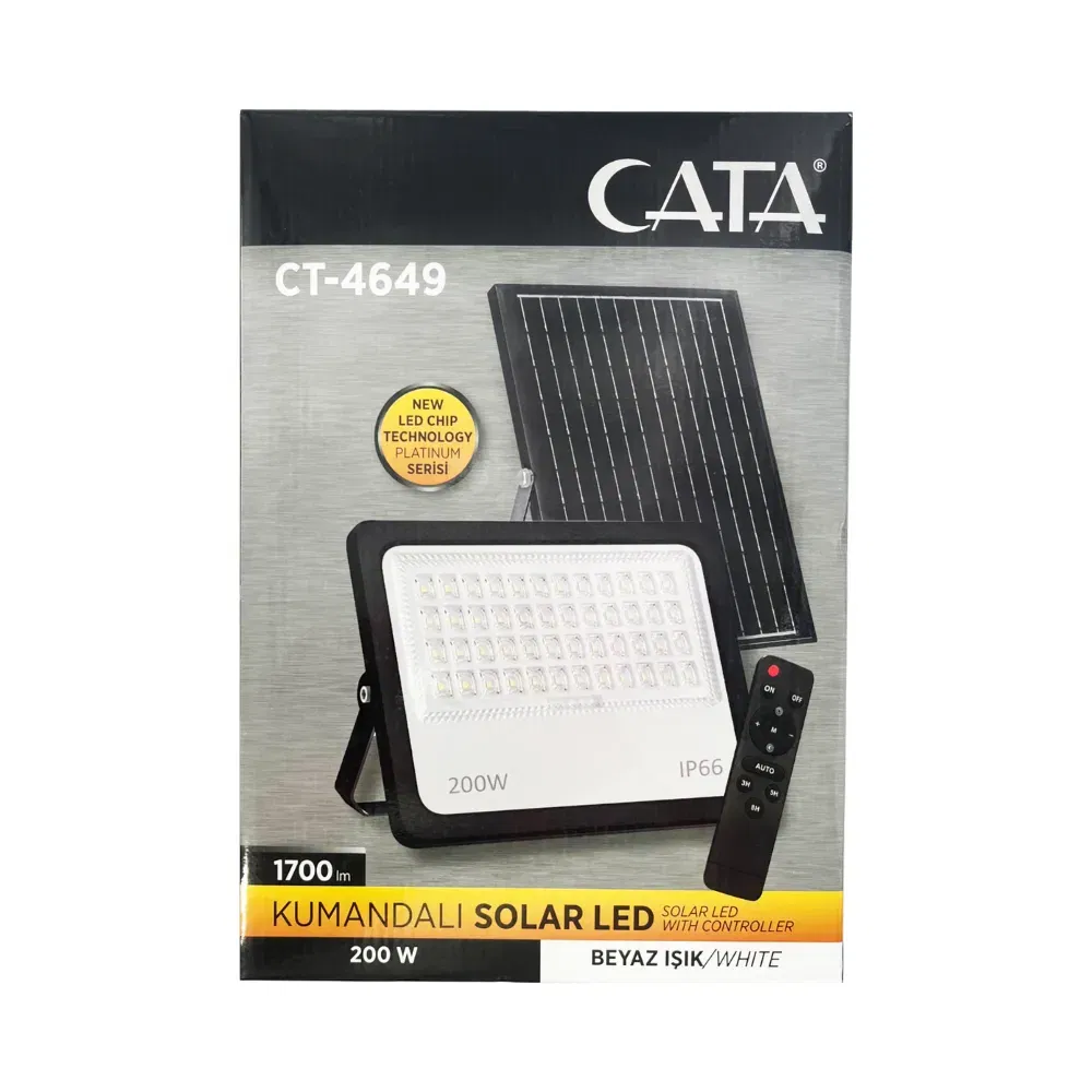 Cata 200W Solar Led Projektör 6500K (Beyaz) CT-4649 - 5
