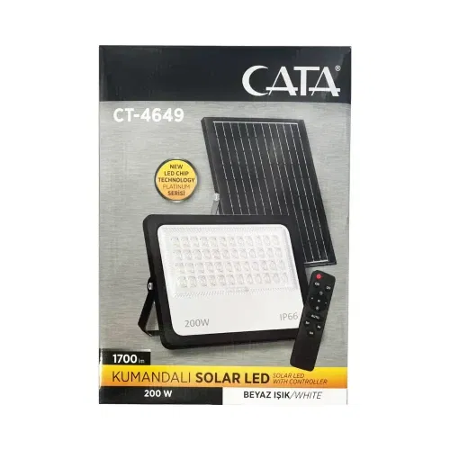 Cata 200W Solar Led Projektör 6500K (Beyaz) CT-4649 - 5
