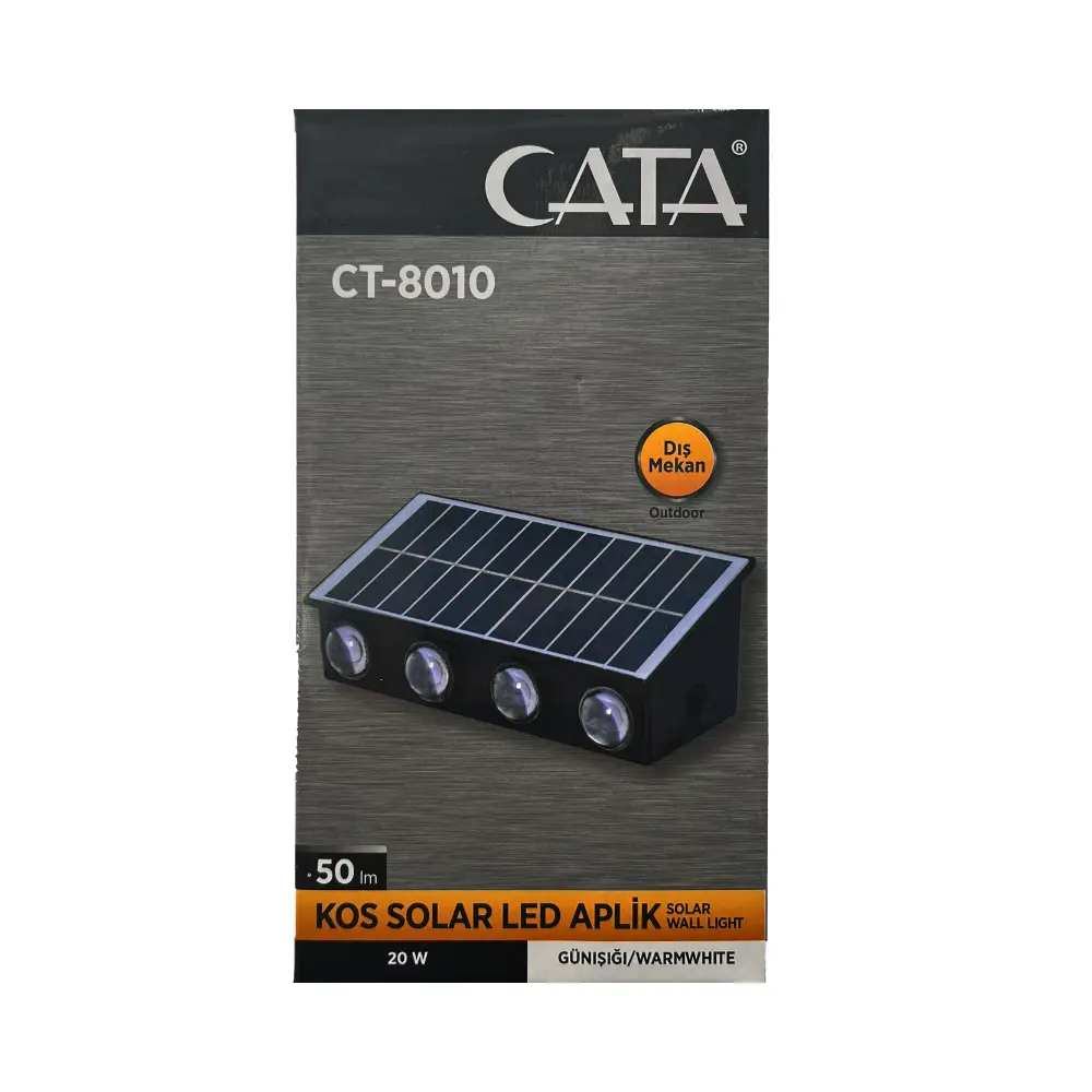 Cata 20w Kos Solar Dış Mekan Led Aplik (Günışığı) CT-8010G - 4