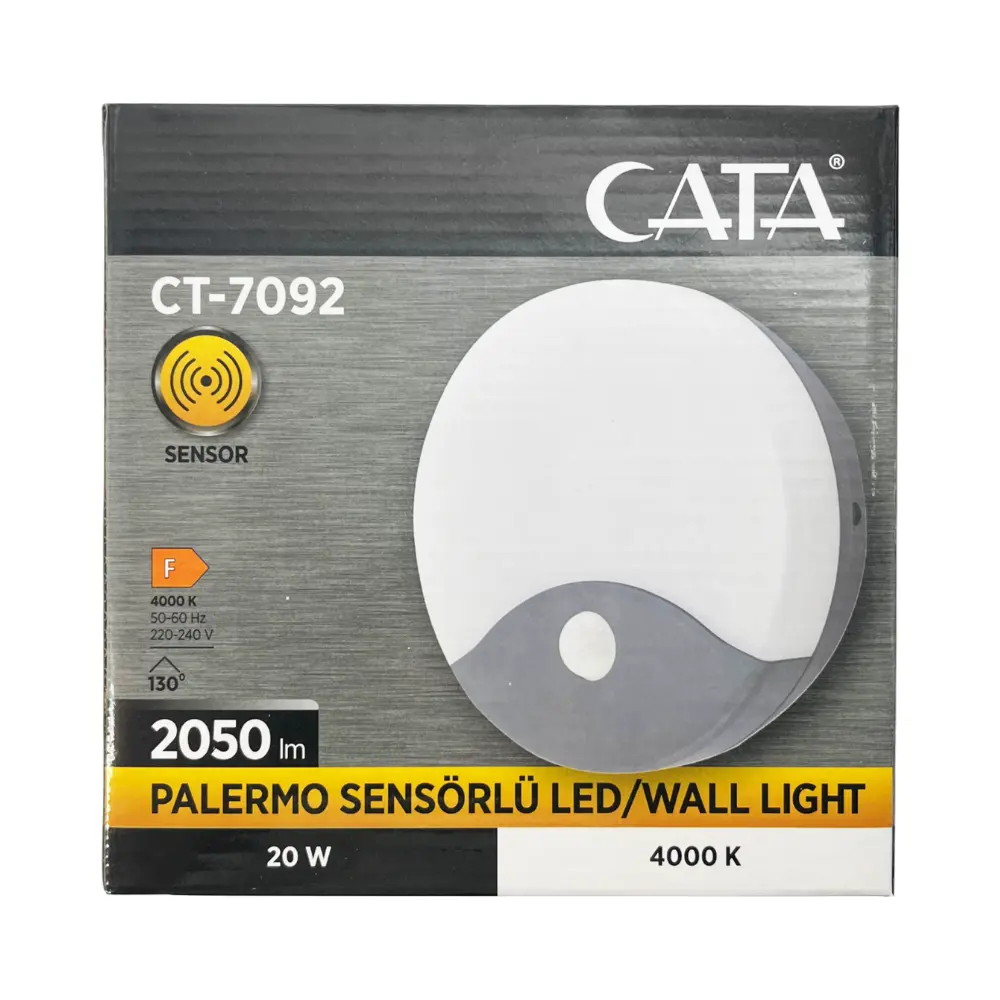 Cata 20W Palermo Sensörlü Led Aplik (4000K) CT-7092 - 4