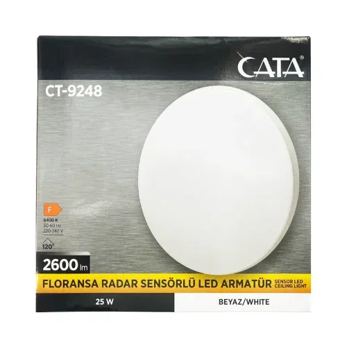 Cata 25W Floransa Sensörlü Led Armatür (6500K) CT-9248 - 4