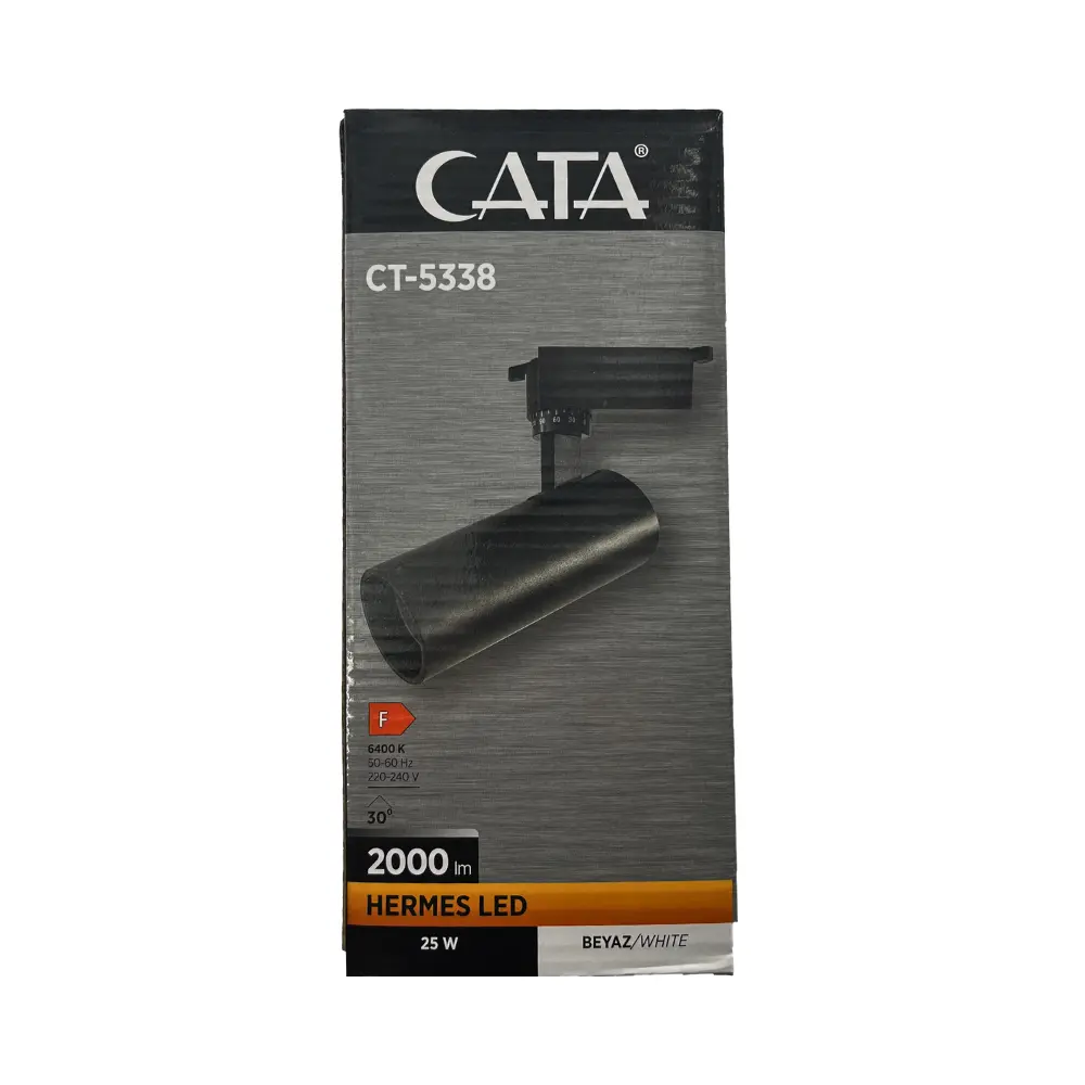 Cata 25W Hermes Ray Spot Siyah Kasa 6500K (Beyaz) CT-5338B - 3