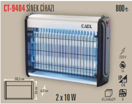 Cata 2x10 Sinek Armatürü CT-9404 - 1