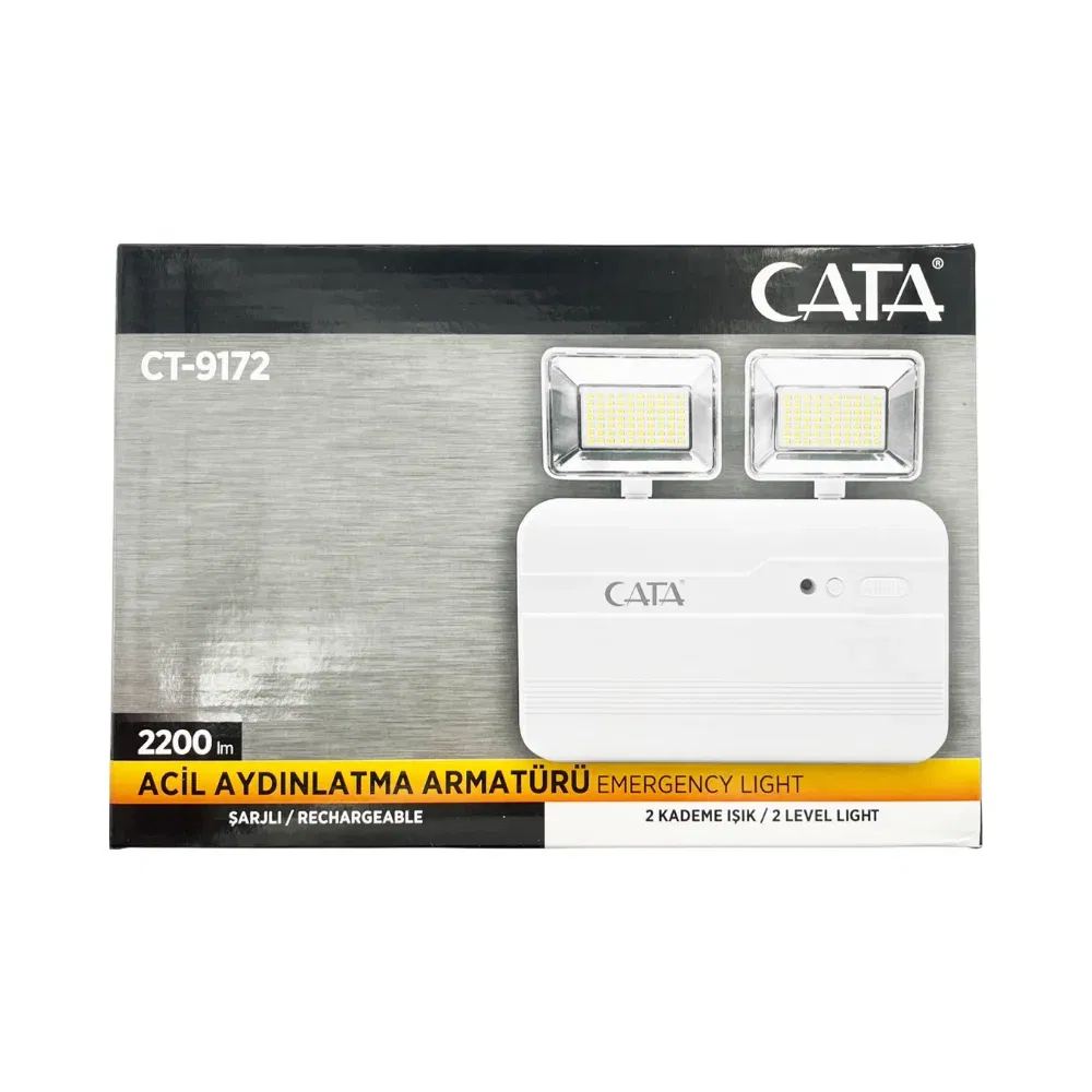 Cata 2x10W Acil Aydınlatma Armatürü 3 Saat Şarjlı CT-9172 - 4