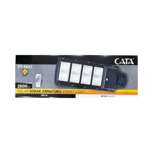 Cata 300w Solar Kumandalı Led Projektör 6500K (Beyaz) CT-4642 - 4