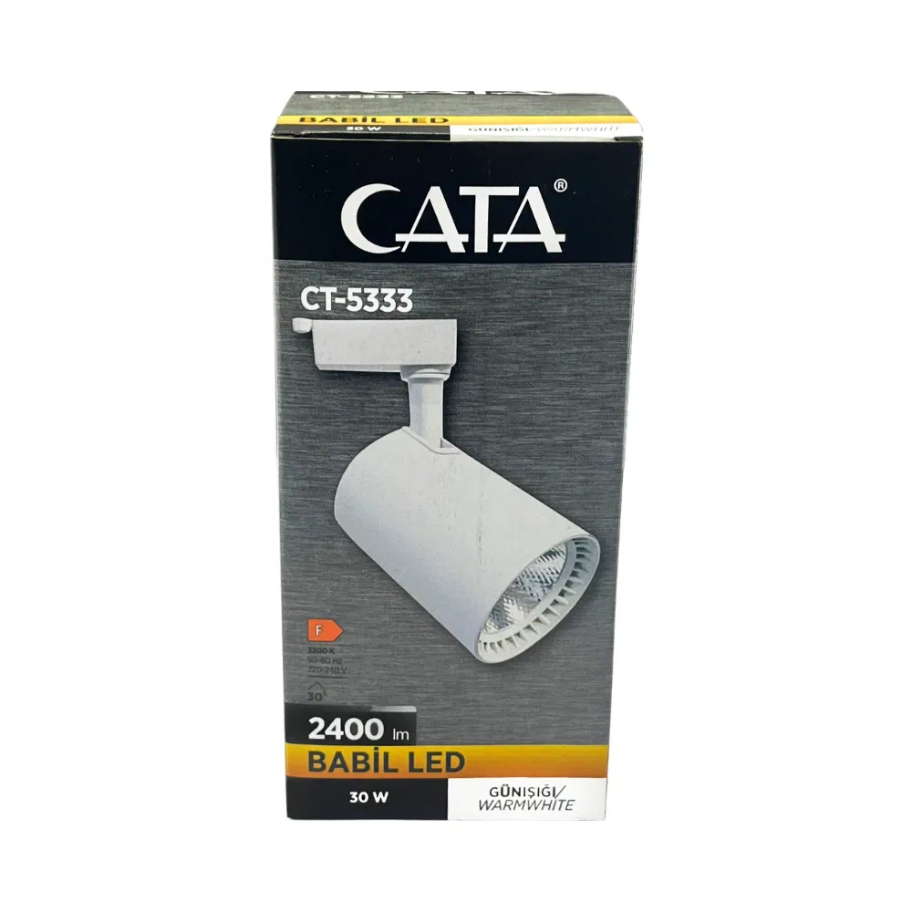 Cata 30W Babil Ray Spot Beyaz Kasa 3200K (Günışığı) CT-5333G - 3