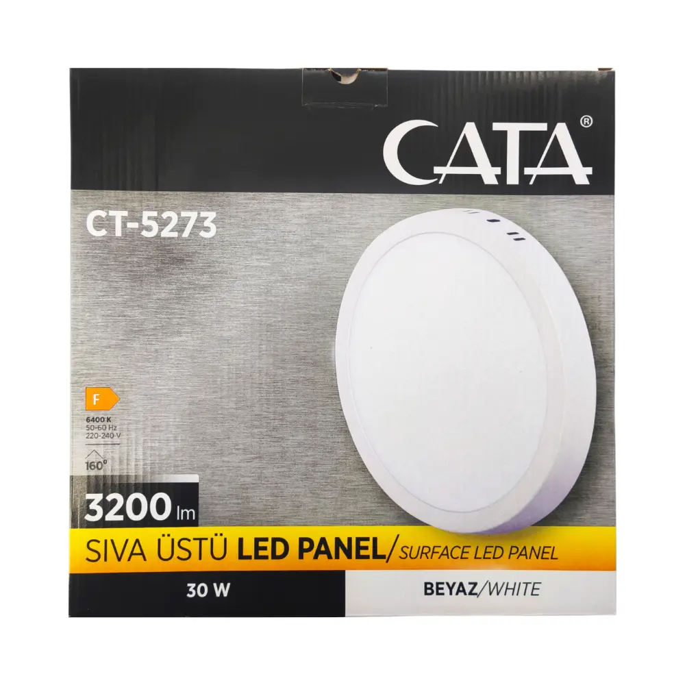 Cata 30W Sıvaüstü Yuvarlak Panel Led 6500K (Beyaz) CT-5273B - 4