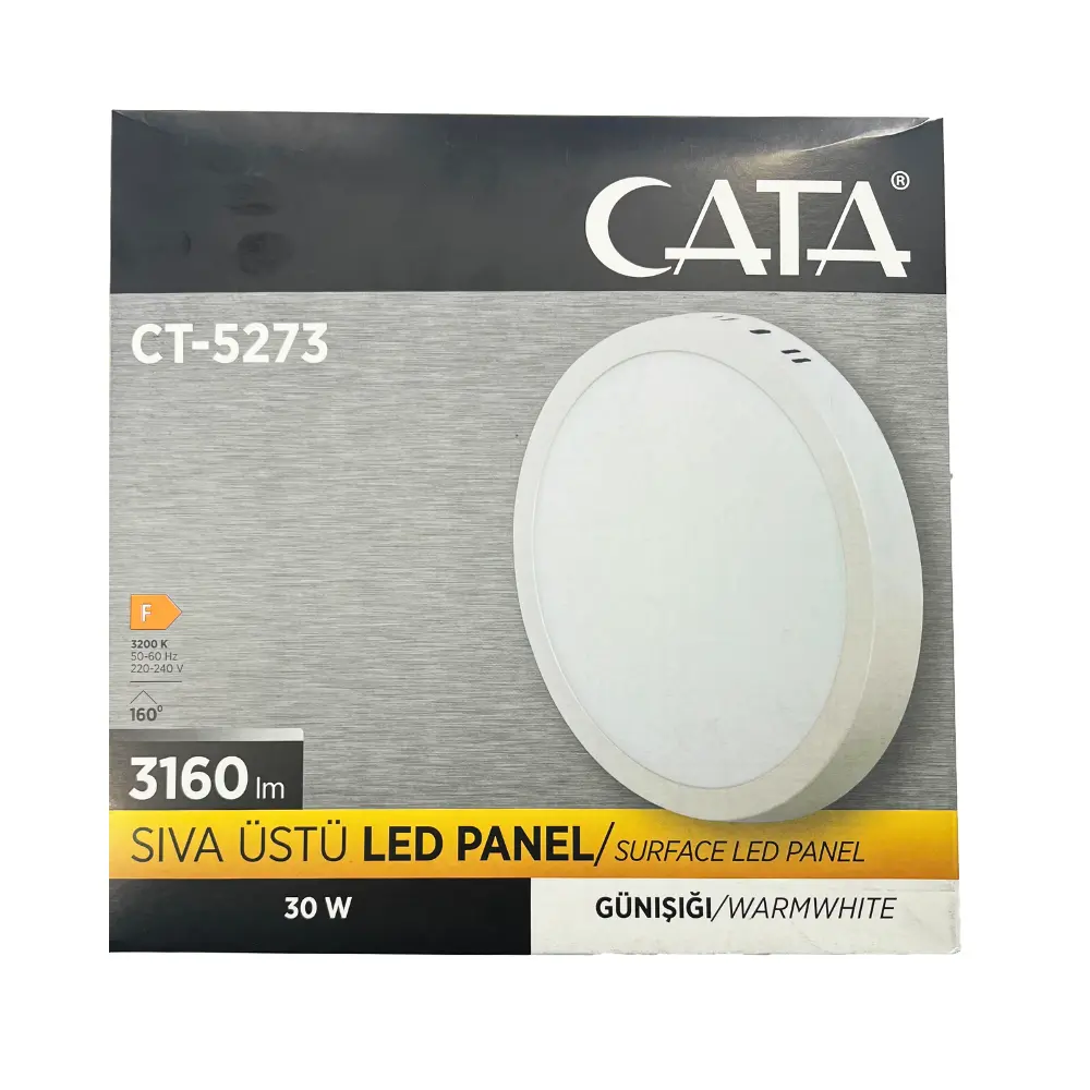 Cata 30W Sıvaüstü Yuvarlak Panel Led Armatür 6500K (Günışığı) CT-5273G - 4