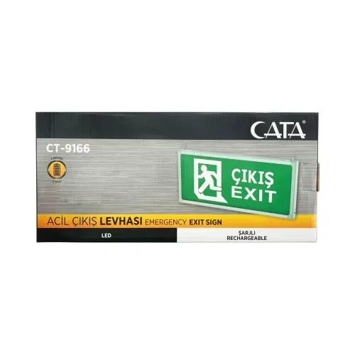 Cata 3W Acil Çıkış Exit Armatürü 3 Saat Şarjlı CT-9166 - 3