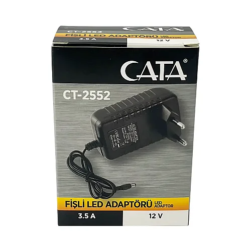 Cata 42W 12V/3,5A Priz Tipi Plastik Kasa Adaptör CT-2552 - 2