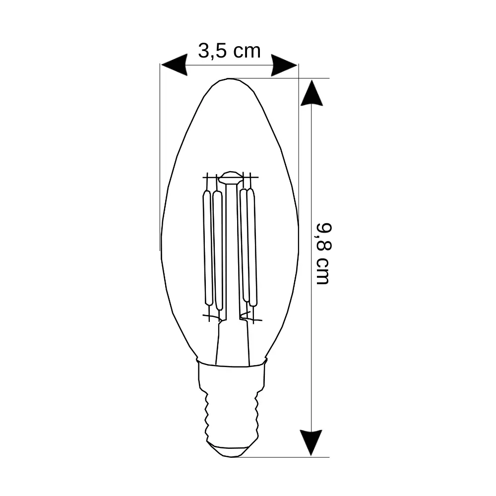 Cata 4W Buji Rustik Led Ampul E-14 Duy 3200K CT-4066G - 2