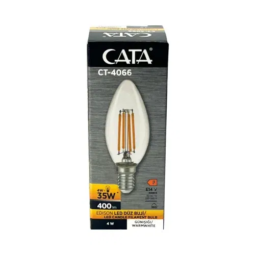 Cata 4W Buji Rustik Led Ampul E-14 Duy 3200K CT-4066G - 3