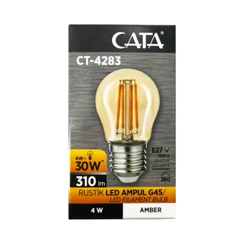 Cata 4W Rustik Flament Led Ampul E-27 Duy (Amber) CT-4283 - 3