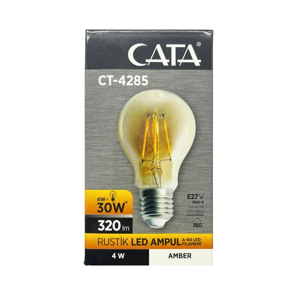 Cata 4W Rustik Flament Led Ampul E-27 Duy (Amber) CT-4285(KL-200) - 3