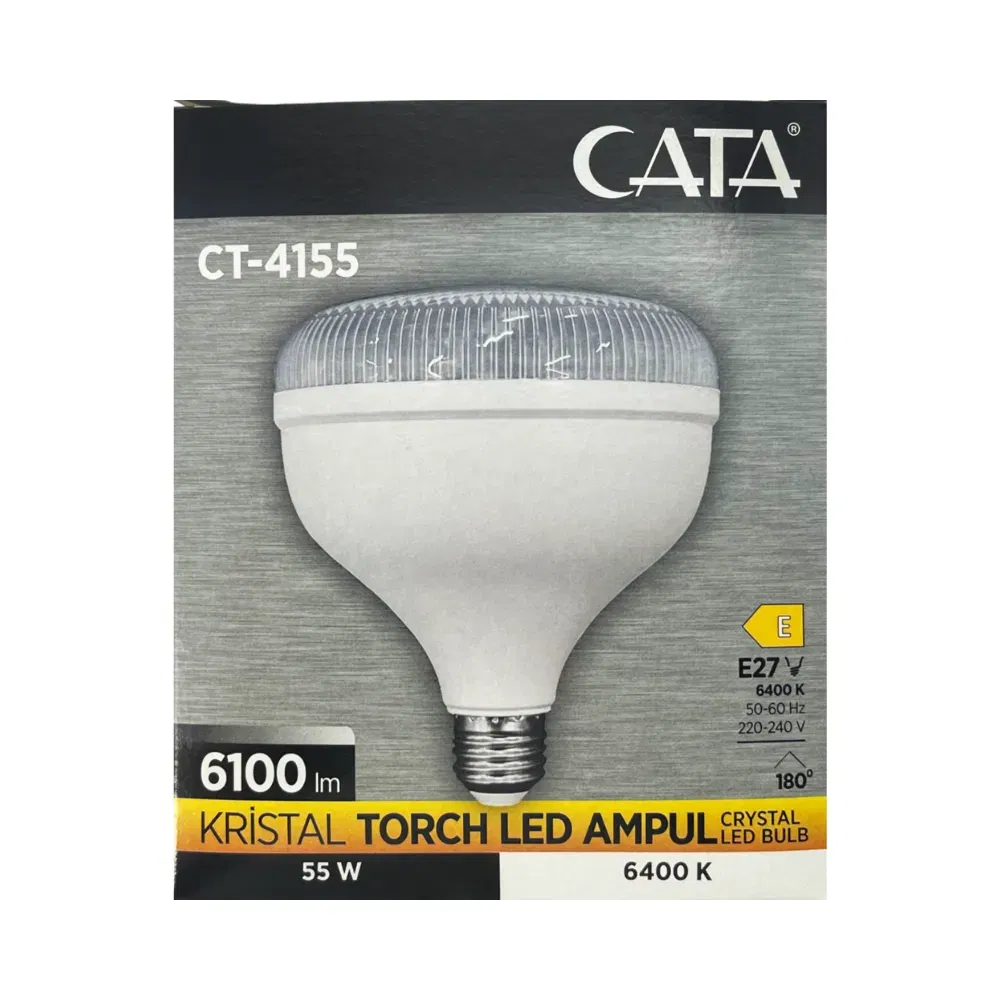 Cata 55W Torch Kristal Camlı T-Bulb Led Ampul E27 Duy 6500K (Beyaz) CT-4155 - 3
