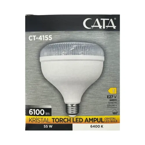 Cata 55W Torch Kristal Camlı T-Bulb Led Ampul E27 Duy 6500K (Beyaz) CT-4155 - 3