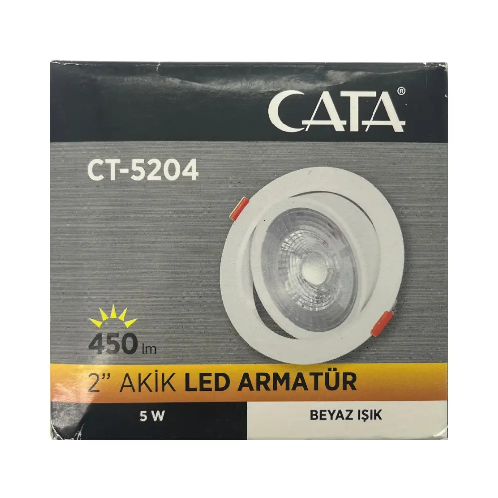 Cata 5W Beyaz Kasa Akik Cob Led Armatür 3000K (Günışığı) CT-5204G - 4