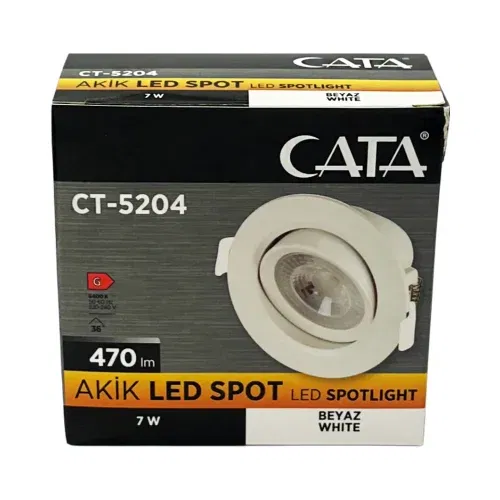 Cata 7W Beyaz Kasa Akik Cob Led Armatür 6500K (Beyaz) CT-5204B - 4