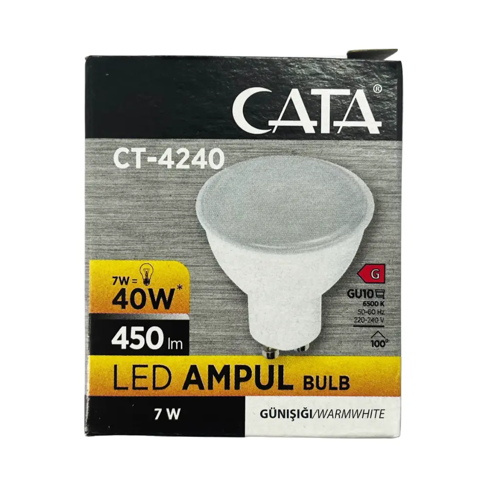 Cata 7W Led Çanak Ampul GU10 Duy 3000K (Günışığı) CT-4240G - 4
