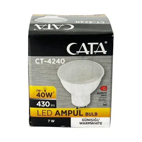Cata 7W Led Çanak Ampul GU10 Duy 3000K (Günışığı) CT-4240G - 4