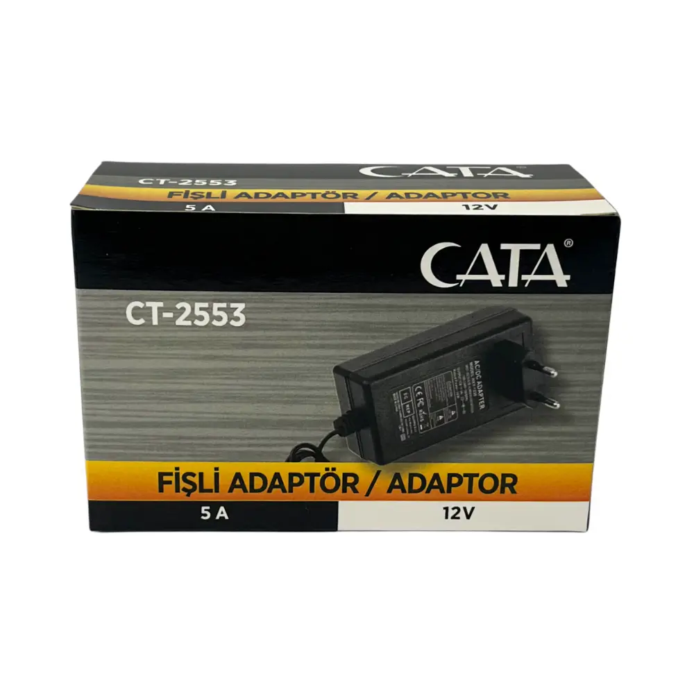 Cata 60W 12V/5A Priz Tipi Plastik Kasa Adaptör CT-2553 - 2