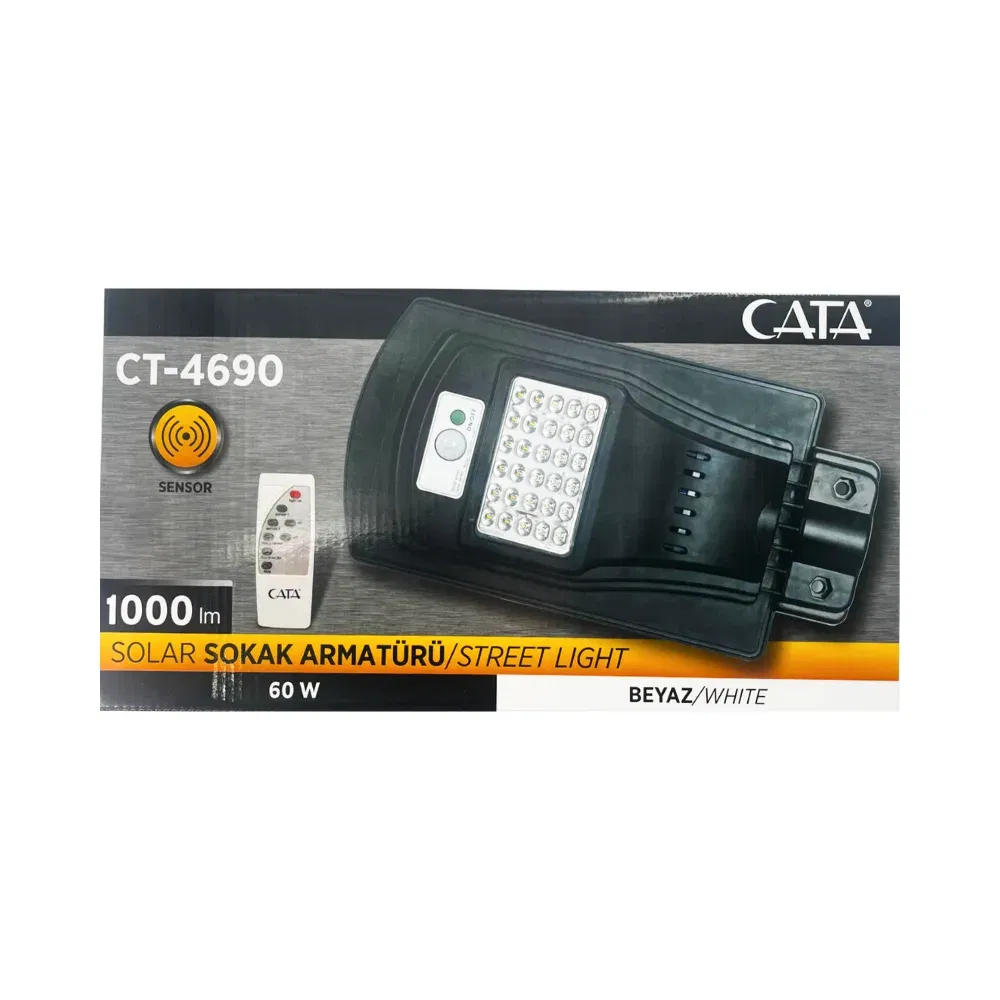 Cata 60w Solar Kumandalı Led Projektör 6500K (Beyaz) CT-4690 - 4